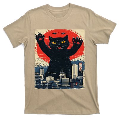 Funny Catzilla Cat Monster Cat Meowzilla Ukiyoe Catzilla T-Shirt