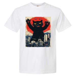 Funny Catzilla Cat Monster Cat Meowzilla Ukiyoe Catzilla Garment-Dyed Heavyweight T-Shirt