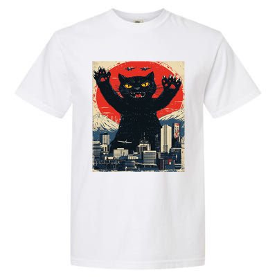 Funny Catzilla Cat Monster Cat Meowzilla Ukiyoe Catzilla Garment-Dyed Heavyweight T-Shirt