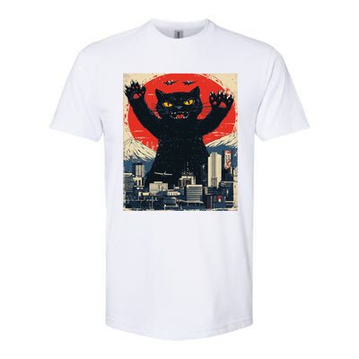 Funny Catzilla Cat Monster Cat Meowzilla Ukiyoe Catzilla Softstyle CVC T-Shirt