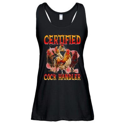 Funny Certified Cock Handler Funny Oddly Specific Meme Ladies Essential Flowy Tank