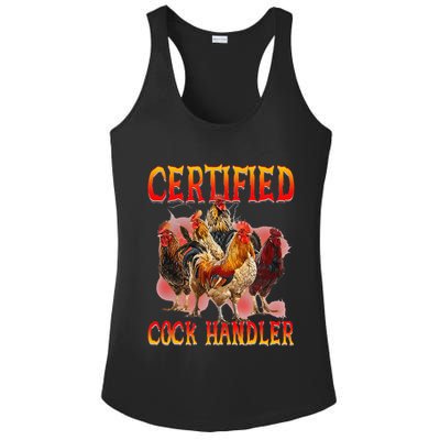 Funny Certified Cock Handler Funny Oddly Specific Meme Ladies PosiCharge Competitor Racerback Tank