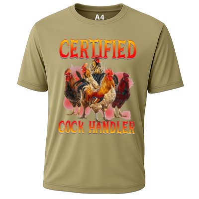 Funny Certified Cock Handler Funny Oddly Specific Meme Performance Shirt