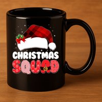 Funny Cute Christmas Squad Matching Shirts 11oz C Handle Ceramic Mug