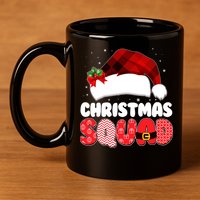 Funny Cute Christmas Squad Matching Shirts 11oz C Handle Ceramic Mug