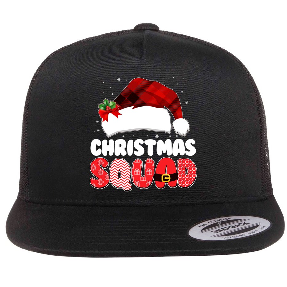 Funny Cute Christmas Squad Matching Shirts Flat Bill Trucker Hat