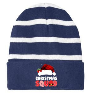 Funny Cute Christmas Squad Matching Shirts Striped Beanie with Solid Band