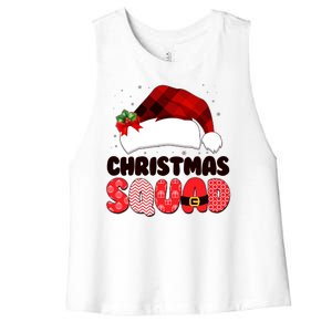 Funny Cute Christmas Squad Matching Shirts Women's Racerback Cropped Tank