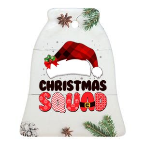 Funny Cute Christmas Squad Matching Shirts Ceramic Bell Ornament