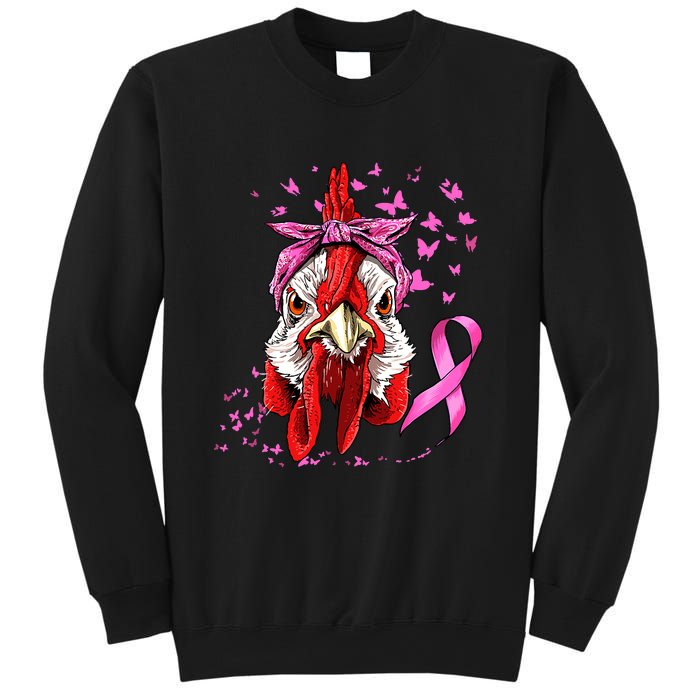 Funny Chicken Chick Breast Cancer Awareness Pink Ribbon Sweatshirt