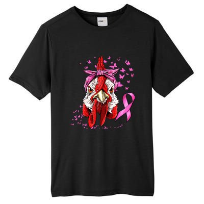 Funny Chicken Chick Breast Cancer Awareness Pink Ribbon Tall Fusion ChromaSoft Performance T-Shirt