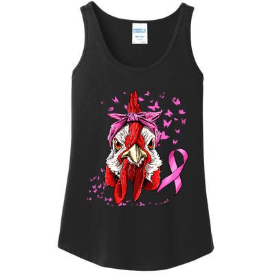 Funny Chicken Chick Breast Cancer Awareness Pink Ribbon Ladies Essential Tank