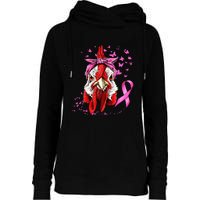 Funny Chicken Chick Breast Cancer Awareness Pink Ribbon Womens Funnel Neck Pullover Hood