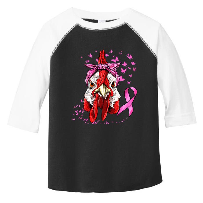 Funny Chicken Chick Breast Cancer Awareness Pink Ribbon Toddler Fine Jersey T-Shirt