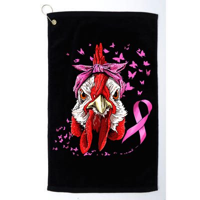 Funny Chicken Chick Breast Cancer Awareness Pink Ribbon Golf Towel