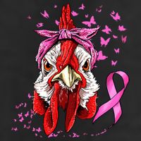 Funny Chicken Chick Breast Cancer Awareness Pink Ribbon Golf Towel