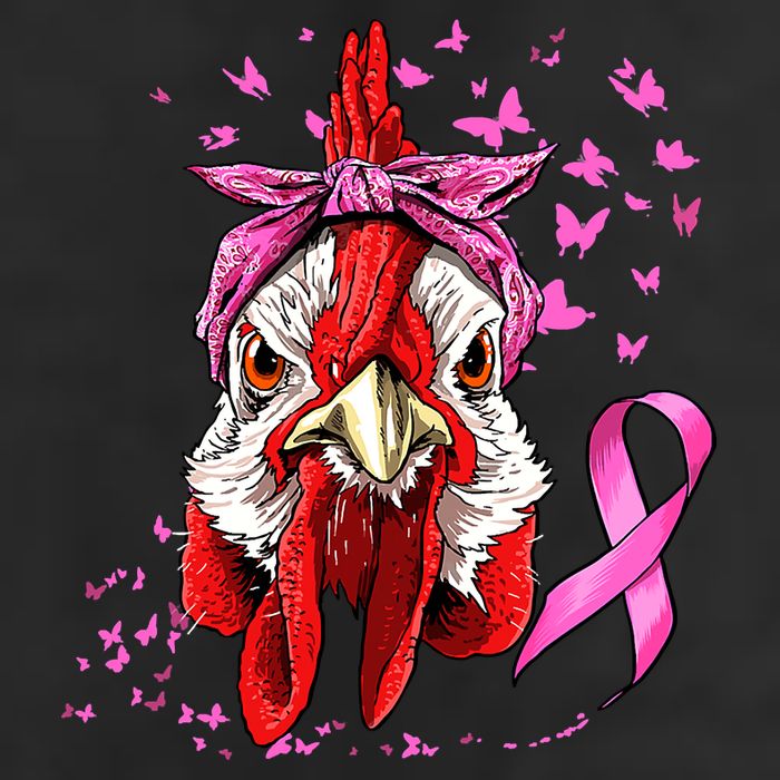 Funny Chicken Chick Breast Cancer Awareness Pink Ribbon Golf Towel