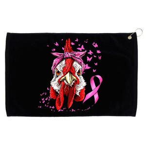 Funny Chicken Chick Breast Cancer Awareness Pink Ribbon Grommeted Golf Towel