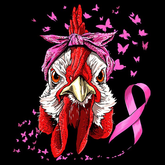 Funny Chicken Chick Breast Cancer Awareness Pink Ribbon Visor