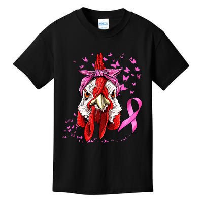 Funny Chicken Chick Breast Cancer Awareness Pink Ribbon Kids T-Shirt