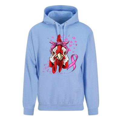 Funny Chicken Chick Breast Cancer Awareness Pink Ribbon Unisex Surf Hoodie