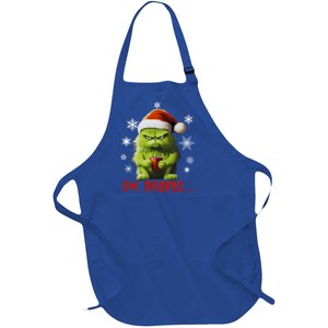 Funny Christmas Cat Ew People Meowy Cat Lovers Cute Gift Full-Length Apron With Pockets