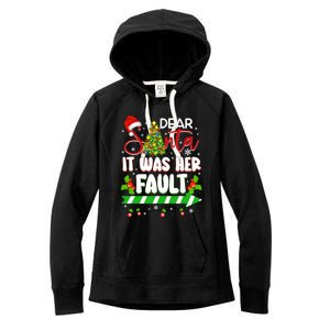 Funny Christmas Couples Gift Dear Santa It Was Her Fault Gift Women's Fleece Hoodie