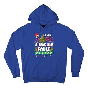 Funny Christmas Couples Gift Dear Santa It Was Her Fault Gift Hoodie