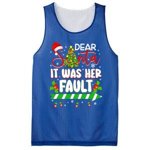 Funny Christmas Couples Gift Dear Santa It Was Her Fault Gift Mesh Reversible Basketball Jersey Tank