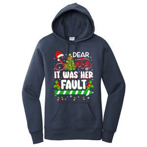 Funny Christmas Couples Gift Dear Santa It Was Her Fault Gift Women's Pullover Hoodie