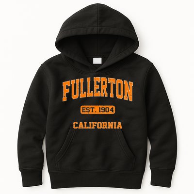 Fullerton California CA Vintage State Athletic Style Kids Hoodie