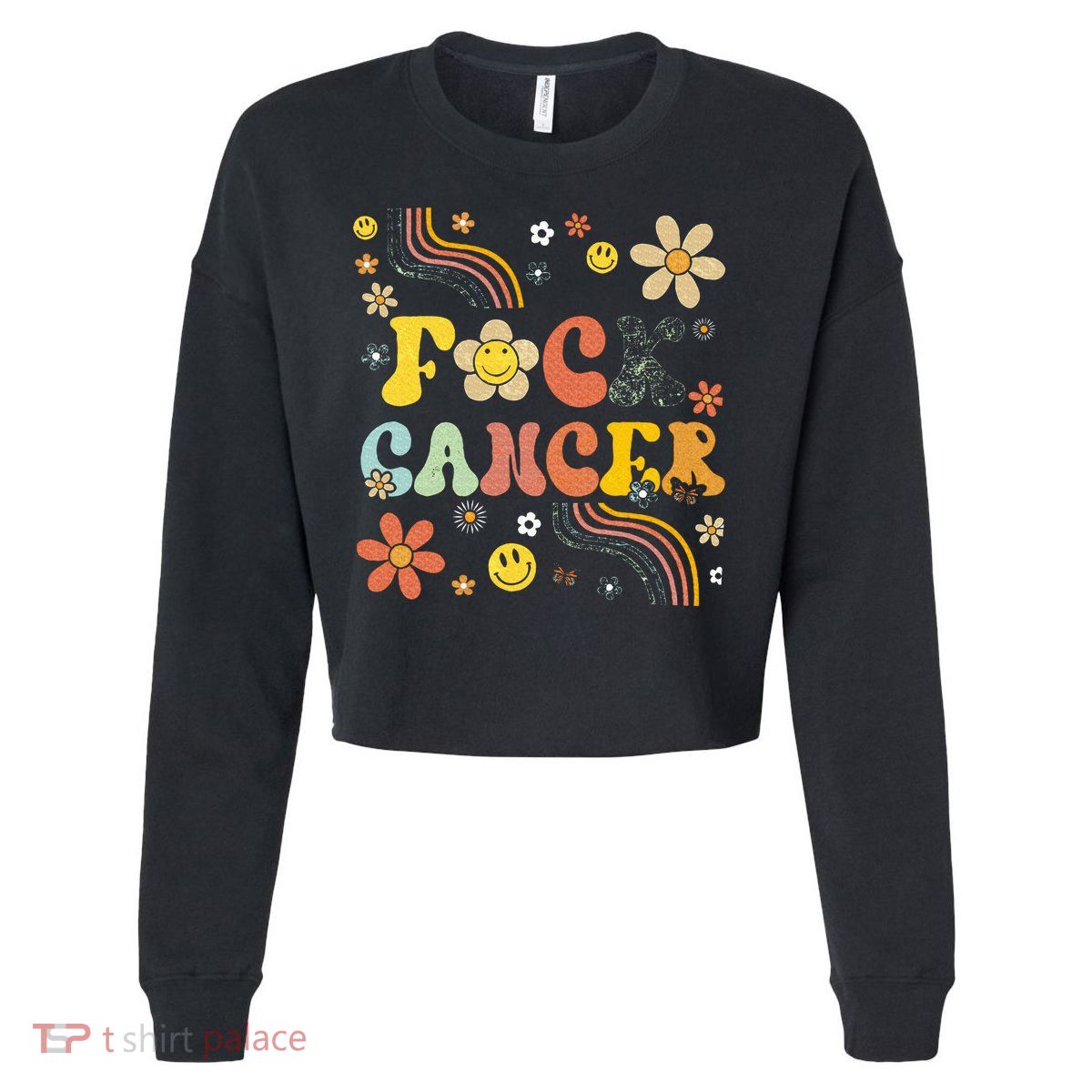 F Ck Cancer Cropped Pullover Crew