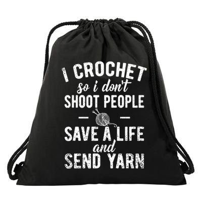 Funny Cute Crochet Save A Life And Send Yarn Gift Drawstring Bag