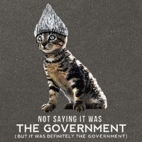Funny Conspiracy Cat Tin Foil Hat Government Gift Cotton Canvas Backpack