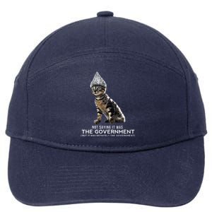 Funny Conspiracy Cat Tin Foil Hat Government Gift 7-Panel Snapback Hat