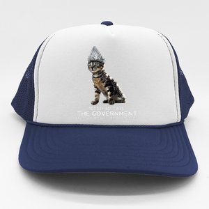 Funny Conspiracy Cat Tin Foil Hat Government Gift Trucker Hat