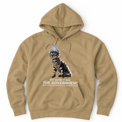 Funny Conspiracy Cat Tin Foil Hat Government Gift Hoodie
