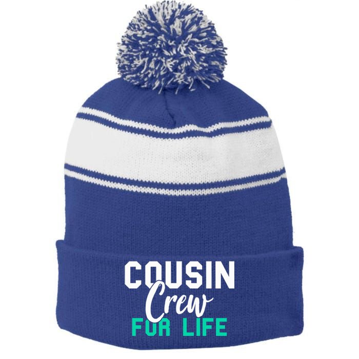 Funny Cousin Crew Big Cousin Crew For Life Big Cousin Crew Gift Stripe Pom Pom Beanie