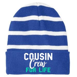 Funny Cousin Crew Big Cousin Crew For Life Big Cousin Crew Gift Striped Beanie with Solid Band