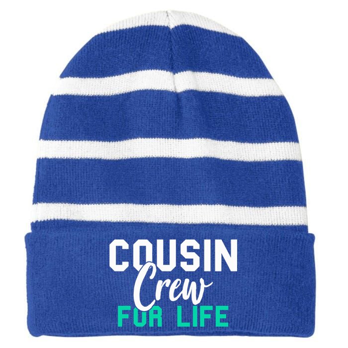 Funny Cousin Crew Big Cousin Crew For Life Big Cousin Crew Gift Striped Beanie with Solid Band