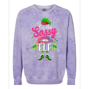 Funny Christmas Clothing I'm The Sassy Elf Tee Xmas Boys Colorblast Crewneck Sweatshirt