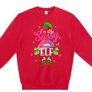 Funny Christmas Clothing I'm The Sassy Elf Tee Xmas Boys Premium Crewneck Sweatshirt