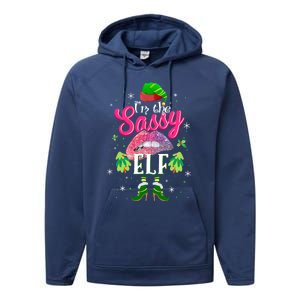 Funny Christmas Clothing I'm The Sassy Elf Tee Xmas Boys Performance Fleece Hoodie