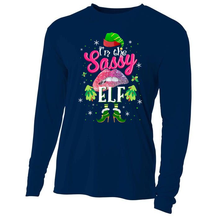 Funny Christmas Clothing I'm The Sassy Elf Tee Xmas Boys Cooling Performance Long Sleeve Crew