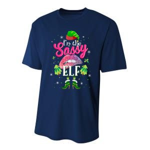 Funny Christmas Clothing I'm The Sassy Elf Tee Xmas Boys Performance Sprint T-Shirt