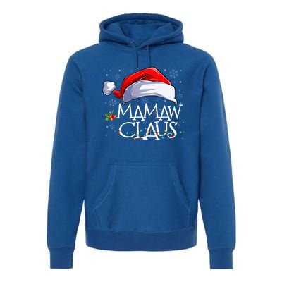 Funny Christmas Cute Hat Santa Mamaw Claus Family Pajamas Cute Gift Premium Hoodie