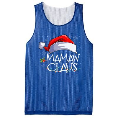 Funny Christmas Cute Hat Santa Mamaw Claus Family Pajamas Cute Gift Mesh Reversible Basketball Jersey Tank