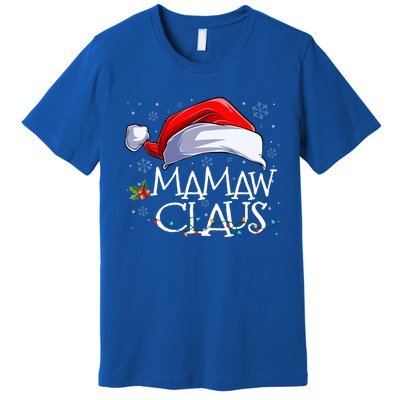 Funny Christmas Cute Hat Santa Mamaw Claus Family Pajamas Cute Gift Premium T-Shirt