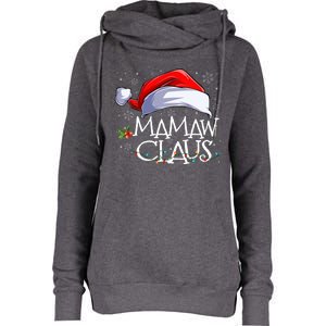 Funny Christmas Cute Hat Santa Mamaw Claus Family Pajamas Cute Gift Womens Funnel Neck Pullover Hood