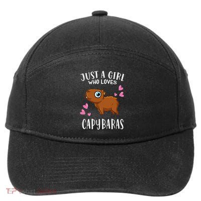 Funny Cute Capybara Lover Just A Girl Who Loves Capybaras 7-Panel Snapback Hat